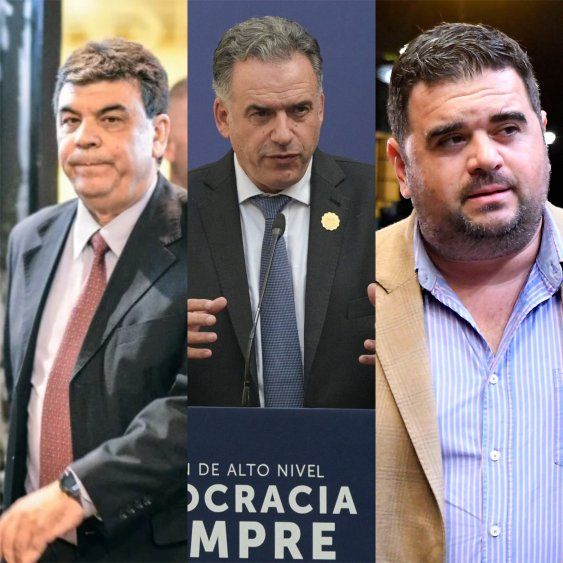 Mario Layera, Yamandú Orsi y Nicolás Olivera