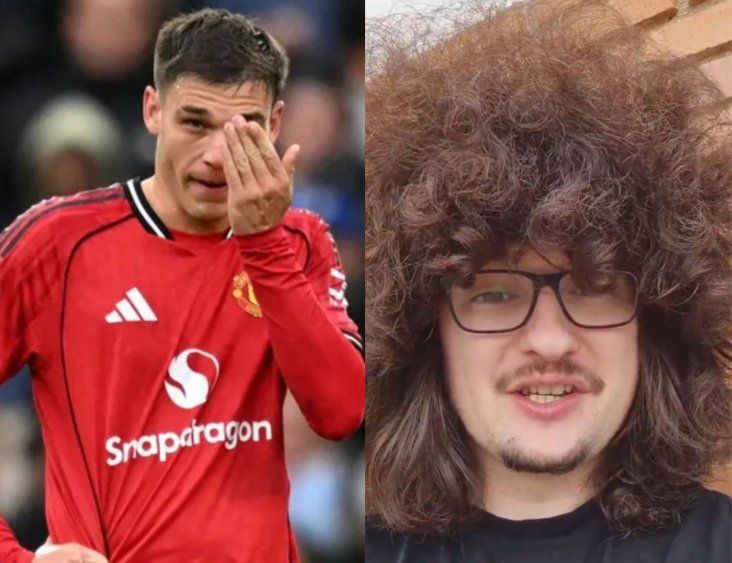 Manuel Ugarte y Frank Ilett, el hincha viral del Manchester United&nbsp;