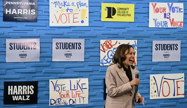 Kamala Harris en un evento en Philadelphia