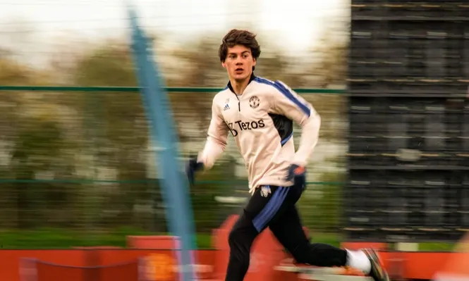 Pellistri en un entrenamiento del Manchester United