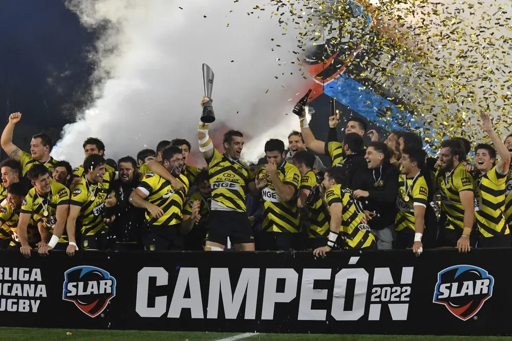 El festejo de Peñarol Rugby