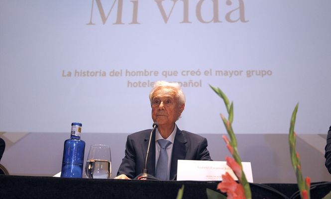 El fundador de Meliá Hotels International, Gabriel Escarrer Julià, durante la presentación de su libro de memorias Mi vida.&nbsp;
