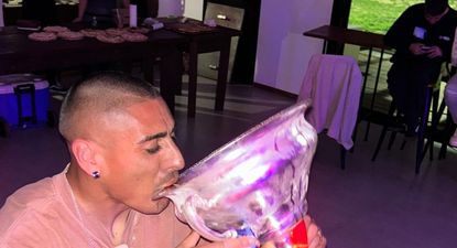 Diego Zabala en el festejo de Nacional