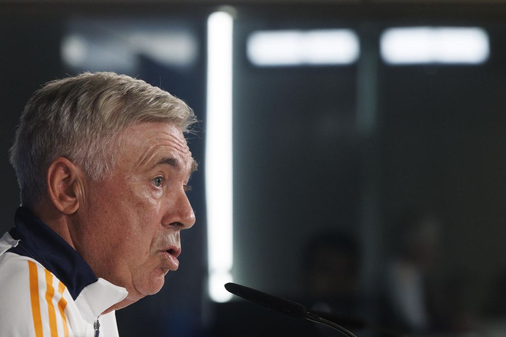 Carlo Ancelotti en rueda de prensa.