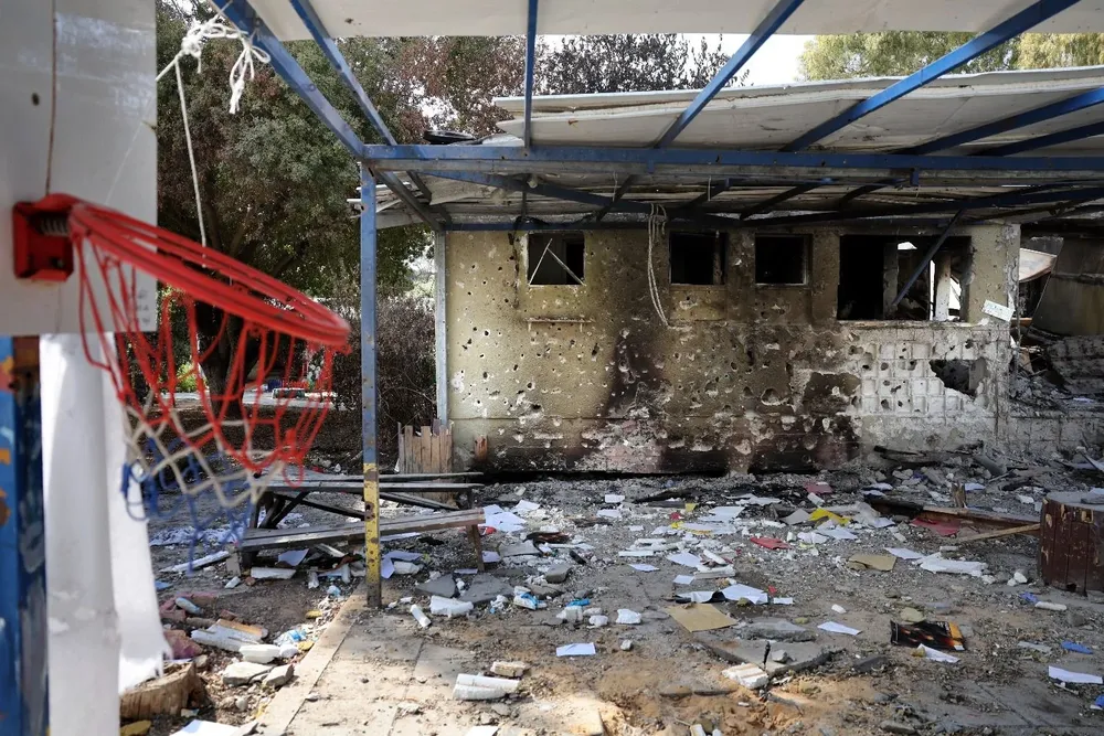 El kibutz quedó en ruinas.