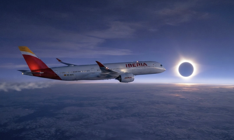EN VIVO: seguí el eclipse solar total con la histórica transmisión de Iberia desde un vuelo especial