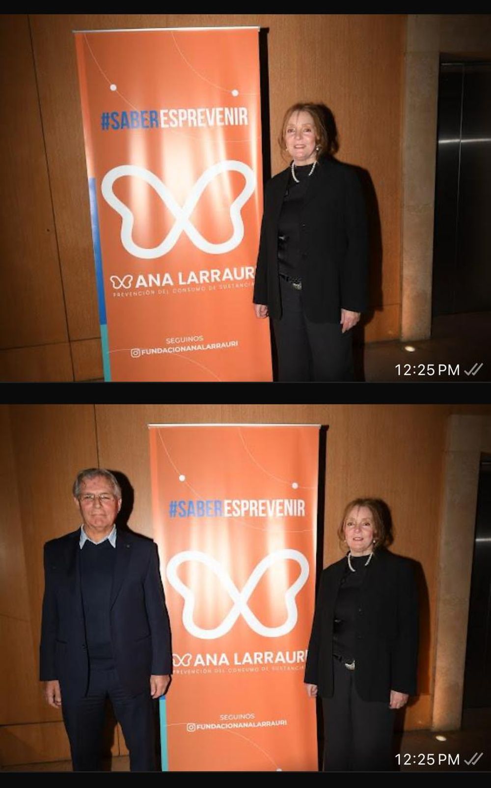 Marcela Benedettini, presidenta de la Fundación Ana Larrauri, junto al doctor Hugo Barrionuevo.&nbsp;