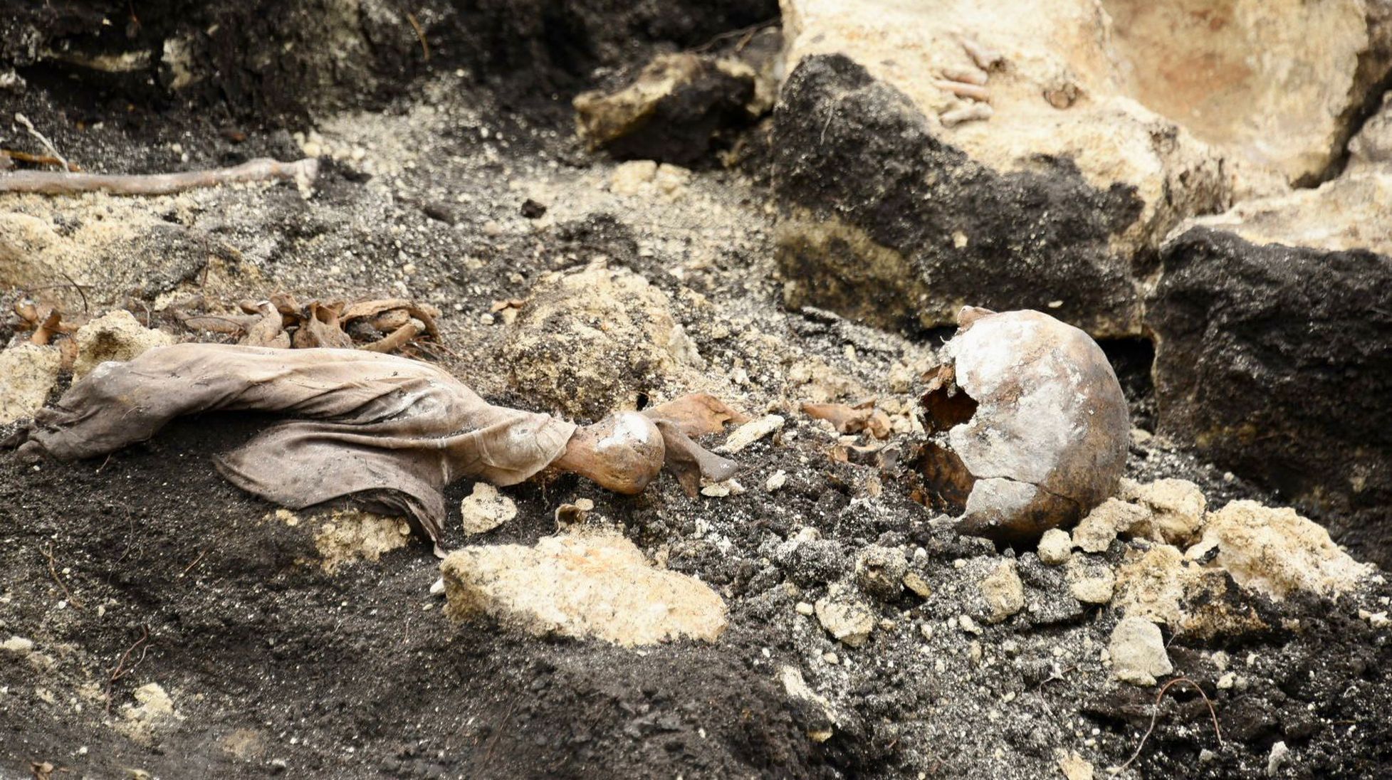 Restos hallados en el Batallón 14 el 30 de julio de 2024