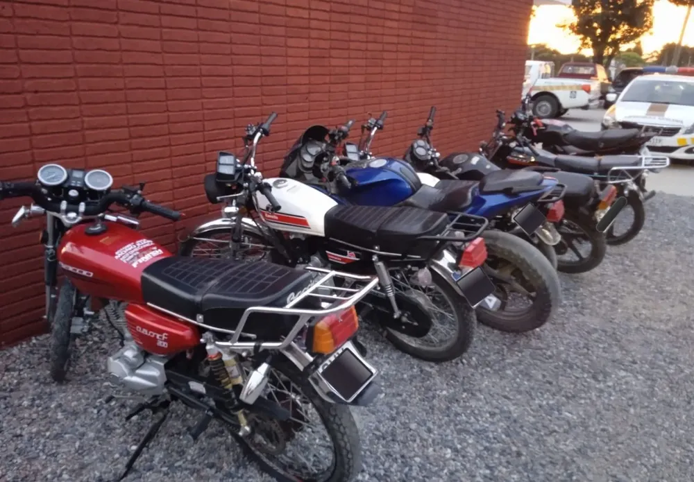 Motos incautadas por Policía Caminera.