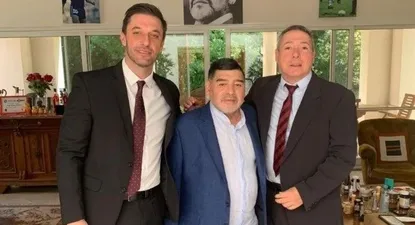 Morla con Maradona en la Casa Rosada