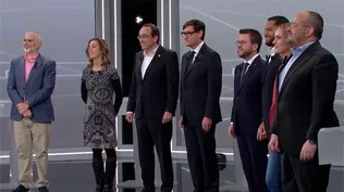 Los candidatos a las elecciones catalanas en el debate electoral de RTVE, el 2 de mayo de 2024