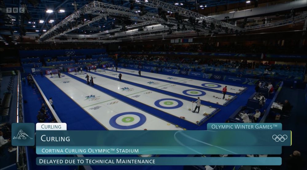 El corte de luz en el comienzo del curling en los Juegos de Inviernos