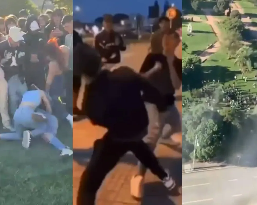 Imágenes de las peleas grabadas por los adolescentes y publicadas en sus redes sociales