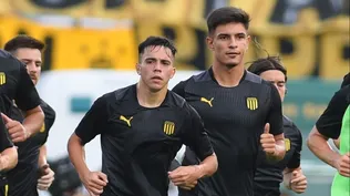 Alejo Cruz con Matías González, previo al clásico del 22 de enero