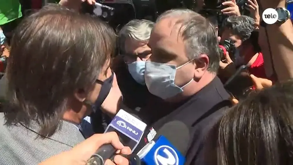 El presidente Luis Lacalle Pou y el secretario general de COFE, Joselo López, este viernes en San Carlos