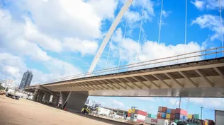 Obras en el viaducto del puerto