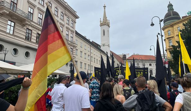 Grupos de neonazis en la manifestación de extrema derecha en Viena con consignas anti inmigración