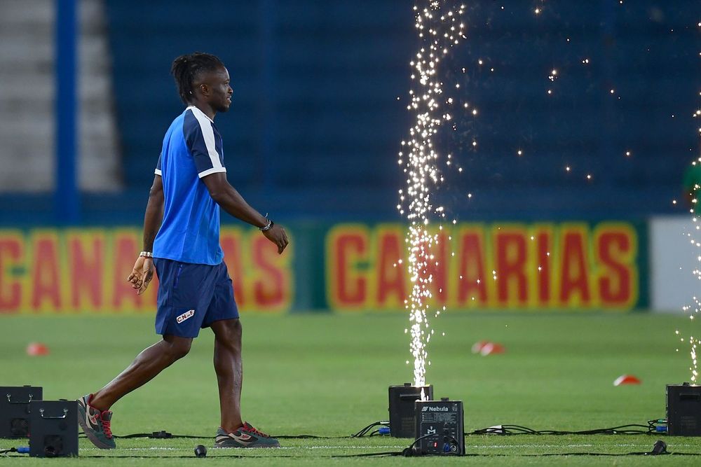 Christian Ebere en la presentación del plantel de Nacional