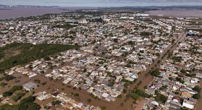 Vista aérea de las inundaciones en Eldorado do Sul, estado de Rio Grande do Sul