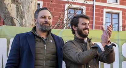 El líder de Vox, Santiago Abascal y exvicepresidente de la Junta de Castilla y León y hasta ahora líder de Vox en esta Comunidad, Juan García-Gallardo.
