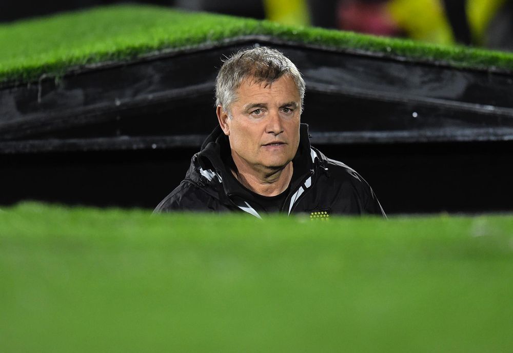 Diego Aguirre, técnico de Peñarol, en el partido ante Liverpool por Copa AUF Uruguay