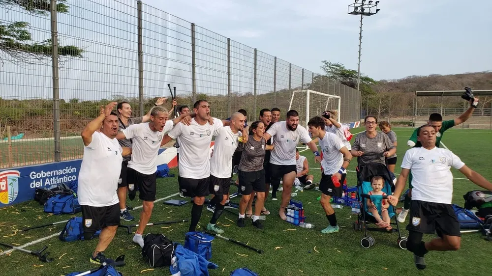 El festejo de la selección uruguaya