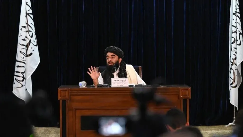 Zabihullah Mujahid, durante una conferencia de prensa en Kabul este lunes