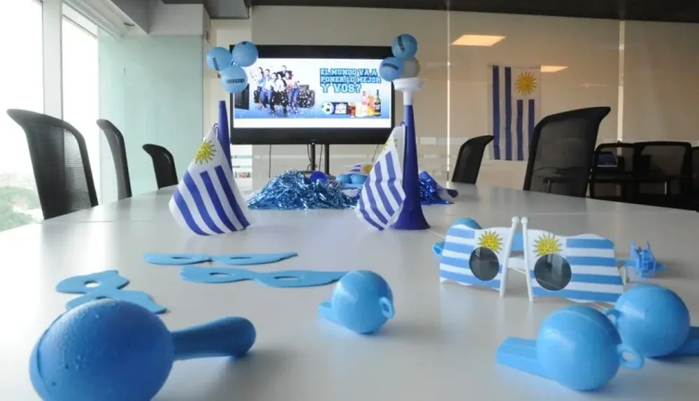 Preparación en las oficinas de Diageo para el Mundial