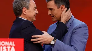 Presidente de España, Pedro Sánchez, y expresidente José Luis Rodríguez Zapatero.
