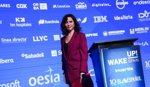La presidenta de la Comunidad de Madrid, Isabel Díaz Ayuso en el foto Wake Up Spain.
