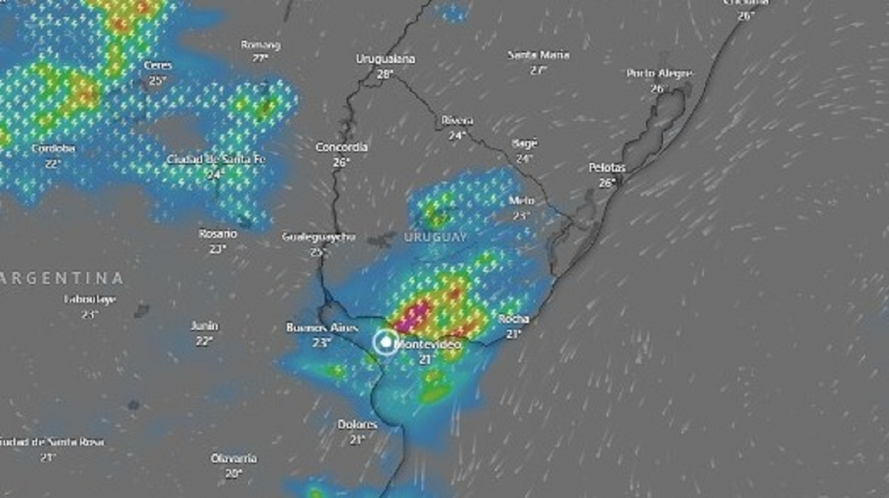 Imagen satelital Uruguay