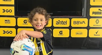 El hijo de Léo Coelho visitó Los Aromos y con la camiseta de Peñarol, disfrutó de un lindo momento´
