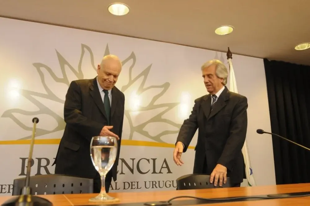 Pérez Manrique y el presidente Tabaré Vázquez