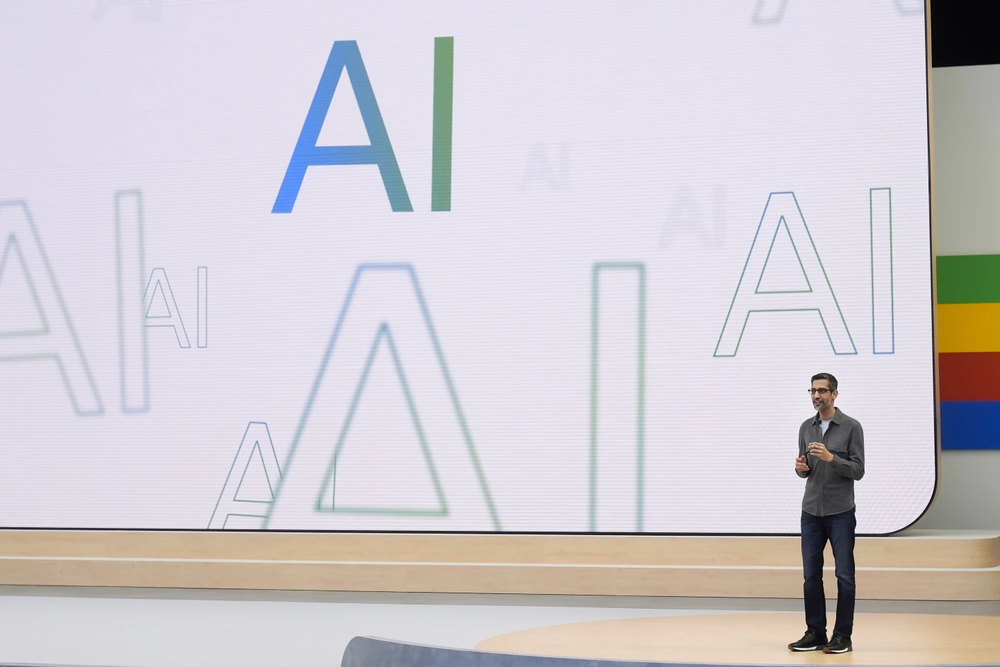 El CEO de Alphabet, Sundar Pichai, en un evento de Google en California&nbsp;