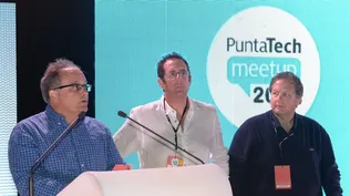Los organizadores Pablo Brenner, Segio Fogel y Ariel Pfeffer
