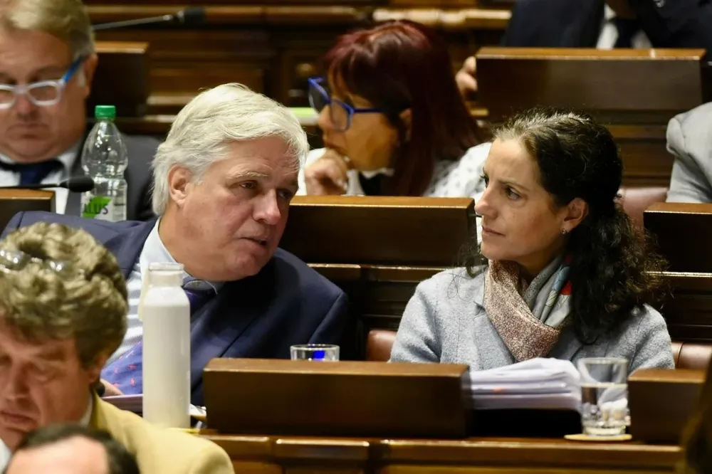 Francisco Bustillo y Azucena Arbeleche, en la interpelación en la Cámara de Diputados