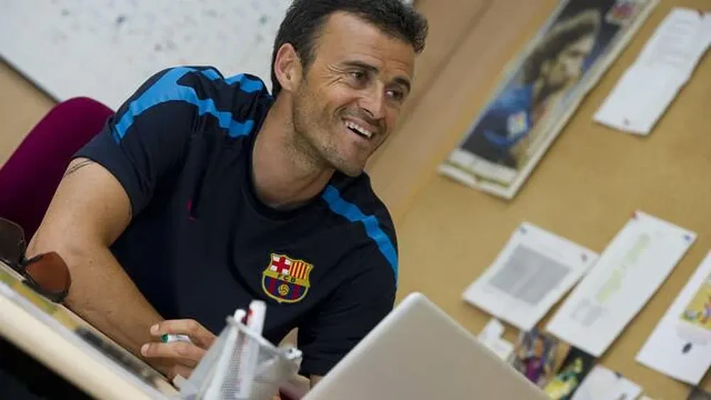Luis Enrique, feliz en Barcelona