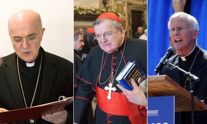 El exarzobispo Carlo Maria Viganò, el cardenal retirado Raymond Leo Burke y el exobispo Joseph E. Strickland fueron de los mayores opositores a Francisco dentro de la Iglesia.