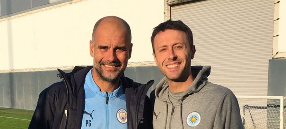 La foto de Marcel Rauss con Pep Guardiola