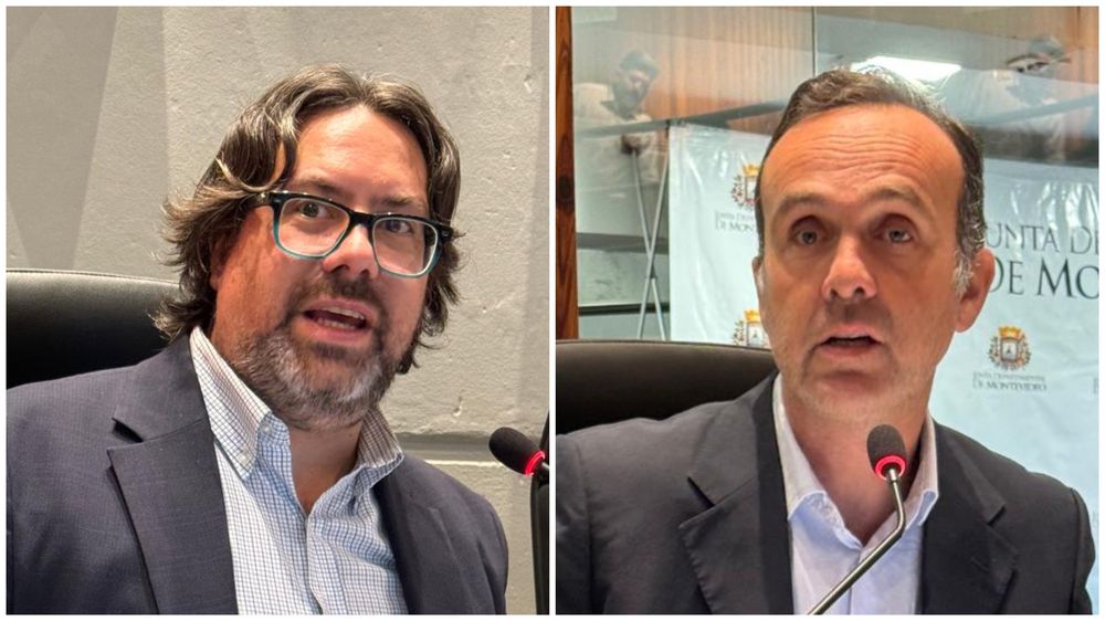 El intendente Mauricio Zunino y el edil Javier Barrios Bove