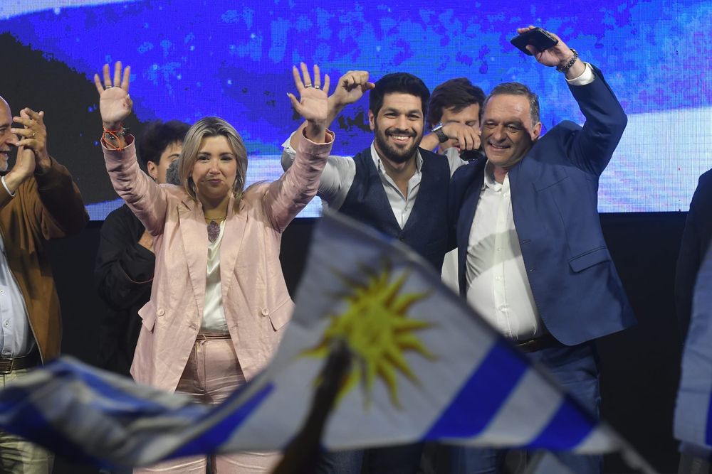 Los festejos de la coalición en la Plaza Varela el pasado domingo 27 de octubre