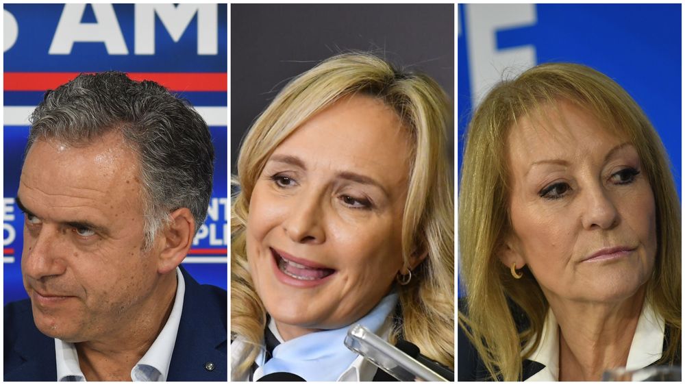 Yamandú Orsi, Laura Raffo y Carolina Cosse