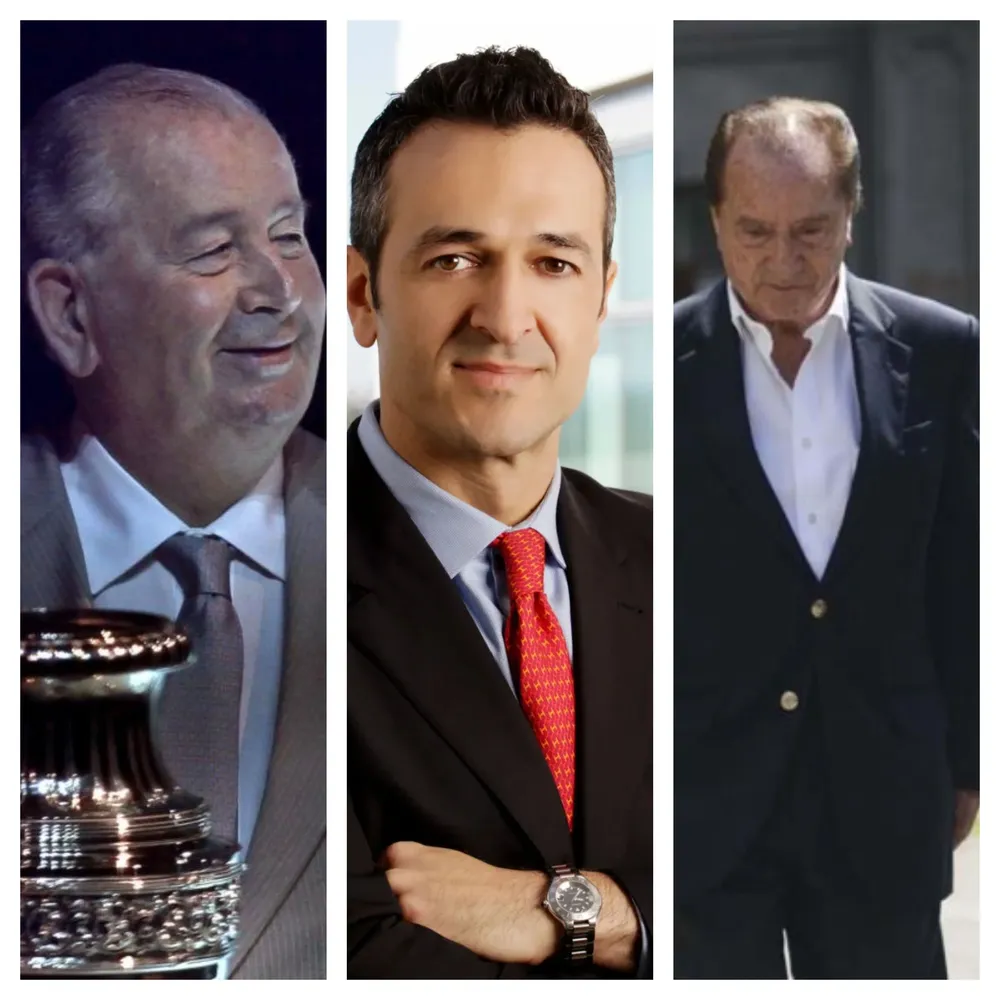 Julio Grondona, Hernán López y Eugenio Figueredo