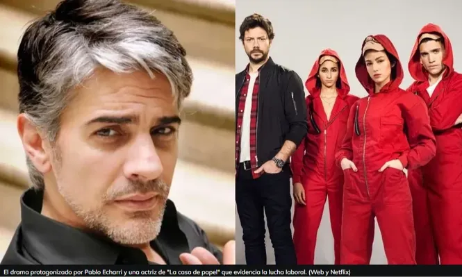 Echarri y los actores de La Casa de Papel
