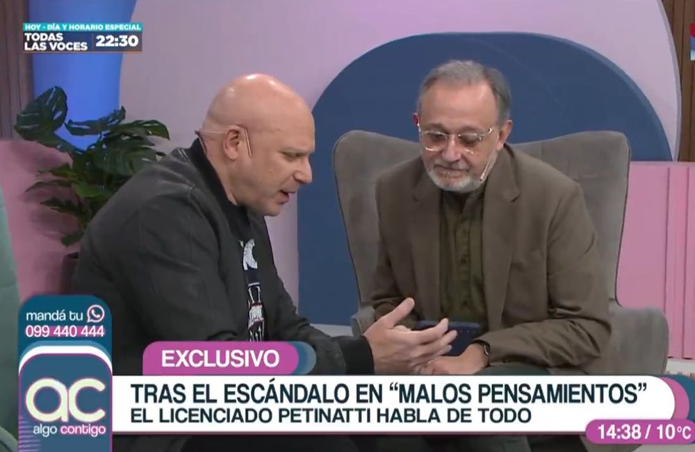 El momento en el que Petinatti le muestra el video a Carballo