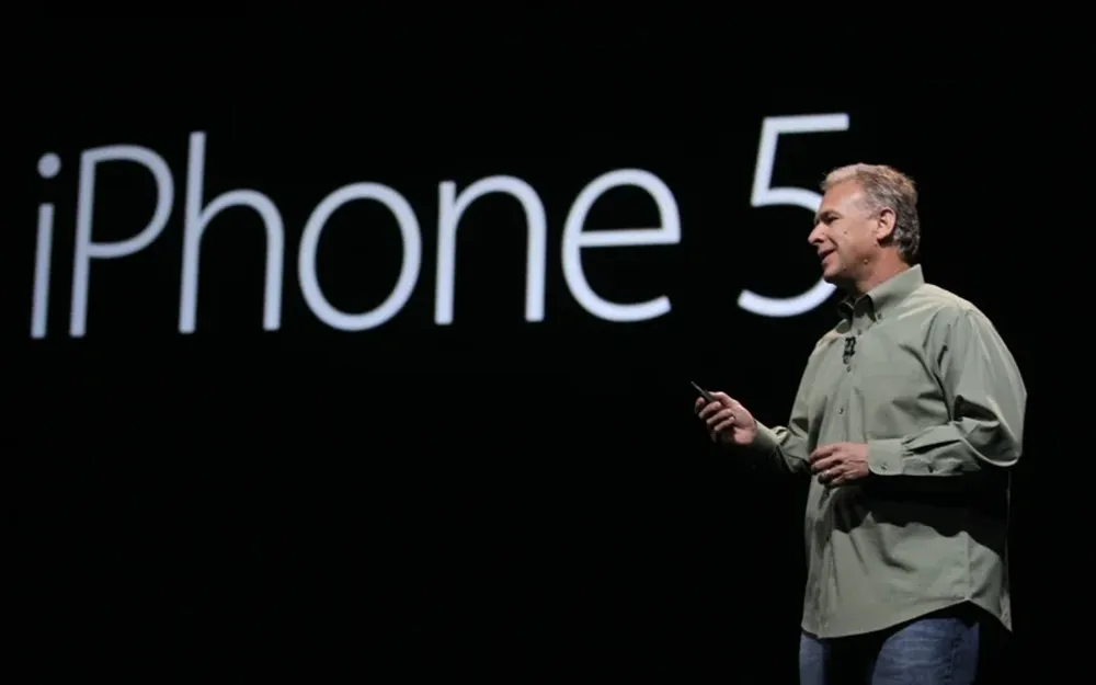 Phil Schiller, vicepresidente de marketing mundial de Apple, durante la presentación del iPhone 5