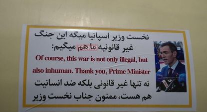 Irán utiliza la imagen de Pedro Sánchez y frases contra la guerra en misiles con los que ataca Israel