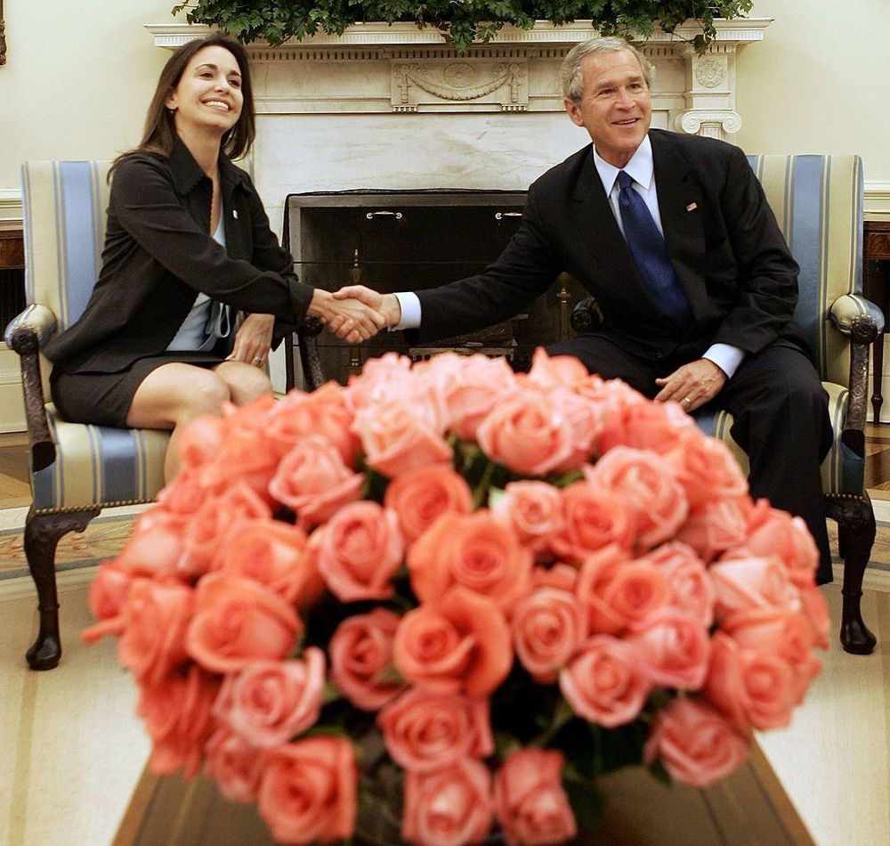 María Corina Machado y George W. Bush en la Oficina Oval.