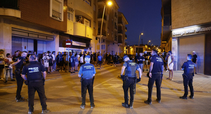 Operativo de seguridad durante los disturbios en Torre Pacheco