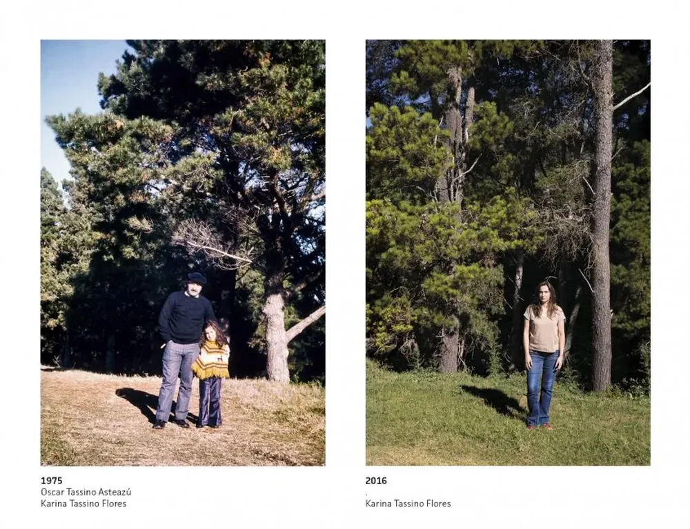 (Izquierda) Óscar y Karina Tassino en 1975 (Derecha) Karina Tassino en 2016